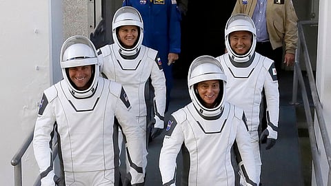 Four astronauts fly SpaceX back home, end 5-month mission