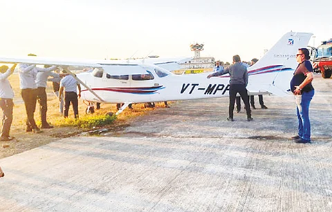 Plane skids off runway during training at Indore airport