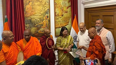 Sri Lanka gifts India two paintings depicting arrival of Ashoka's son, daughter in Lanka