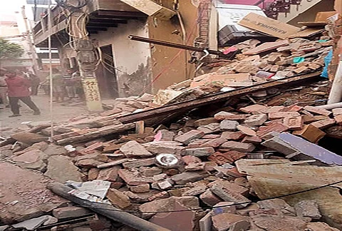 Houses collapse in west Delhi after cylinder explosion, nine injured