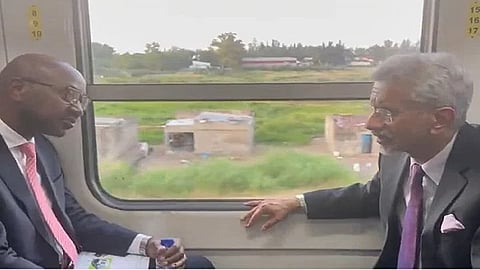 EAM Jaishankar rides 'Made in India' train in Mozambique