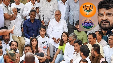 Wrestlers' protest take political colour, farmer leaders also support athletes