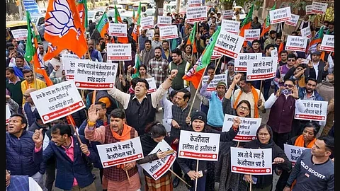 BJP demands Delhi CM Kejriwal's resignation over 'liquor scam', stages protest