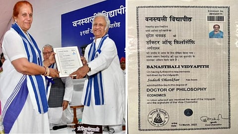 Vice President Dhankhar's spouse awarded PhD for work on groundwater conservation