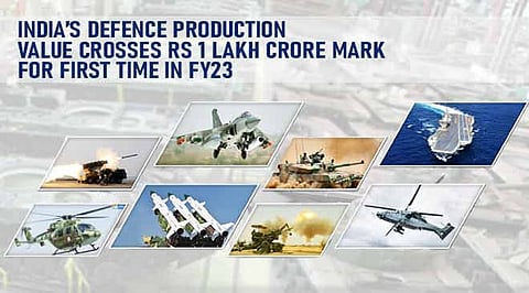 Value of defence production crosses Rs 1 lakh crore mark in FY 2022-23