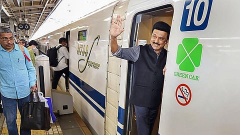 Stalin rides bullet train in Japan, bats for 'equivalent' service in India