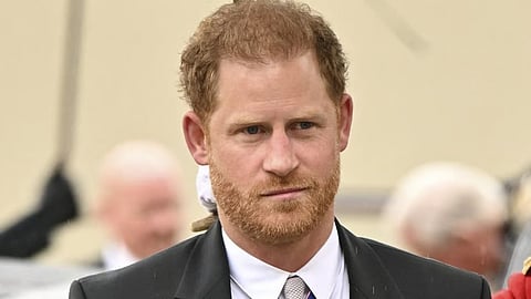 Price Harry arriving at Westminster Abbey.