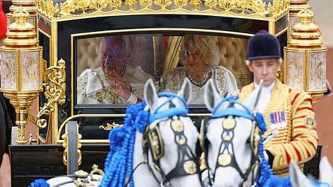 King Charles III and Camilla arrive at Westminster Abbey for Coronation