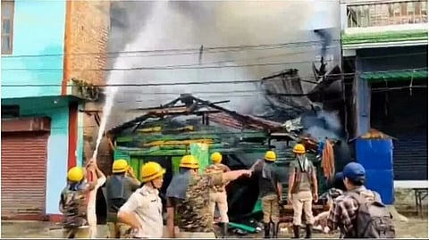 Fresh clashes between Rapid Action Force and riotous mob in Imphal Old abandoned warehouse burnt