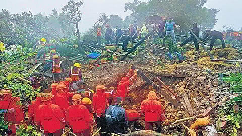 The landslide-affected Irshalwadi village in Maharashtra's Raigad district