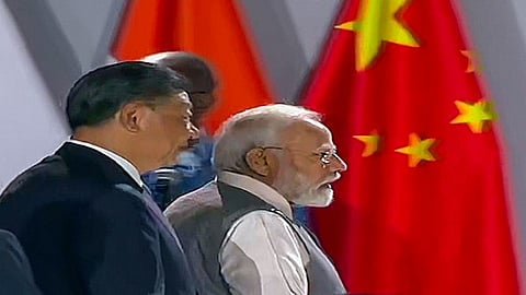 Chinese President Xi Jinping with PM Narendra Modi on the sidelines of the BRICS