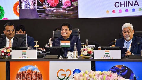Commerce and Industry Minister Piyush Goyal during B20 meeting of the G20 event
