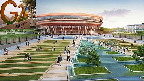 The main conference building for G-20 Delhi at Pragati Maidan