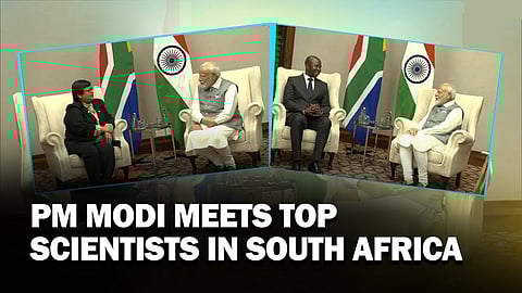 PM Narendra Modi is interacting with prominent scientists of South Africa