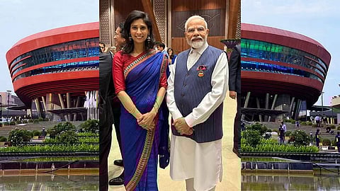 PM Narendra Modi and the first Deputy Managing Director of IMF Gita Gopinath at the G20 Summit venue