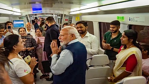 PM Modi's metro ride on Sunday