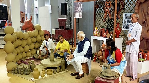 PM Narendra Modi during the inauguration of 'PM Vishwakarma' scheme