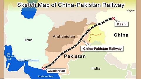 China - Pakistan railway map
