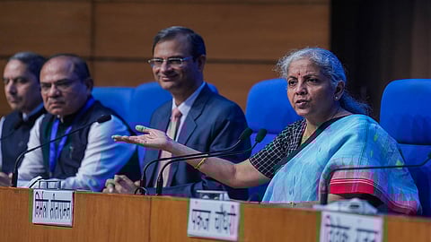 FM Nirmala Sitharaman in the GST Council meeting
