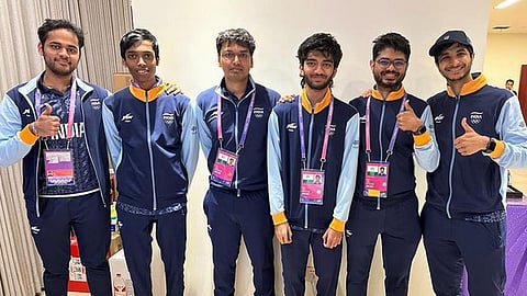 Indian men's Chess team that won Silver medal at Asian Games 2023