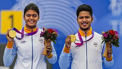 Jyothi Surekha Vennam (L) and Ojas Deotale (R)