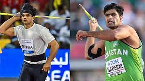 India's Neeraj Chopra and world silver medallist Arshad Nadeem