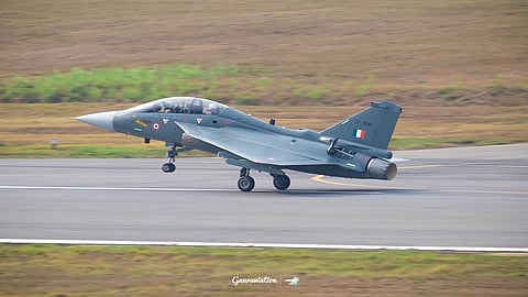 The Hindustan Aeronautical Ltd LCA Tejas twin seater aircraft