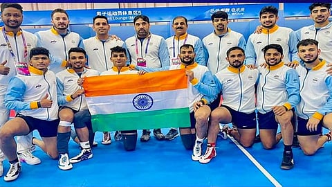 Indian men's Kabaddi team that won Gold medal at Asian Games 2023