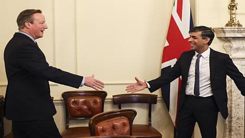 Foreign secretary David Cameron and PM Rishi Sunak