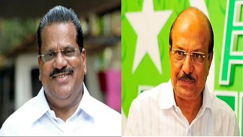 LDF Convenor E P Jayarajan and IUML leader P K Kunhalikutty