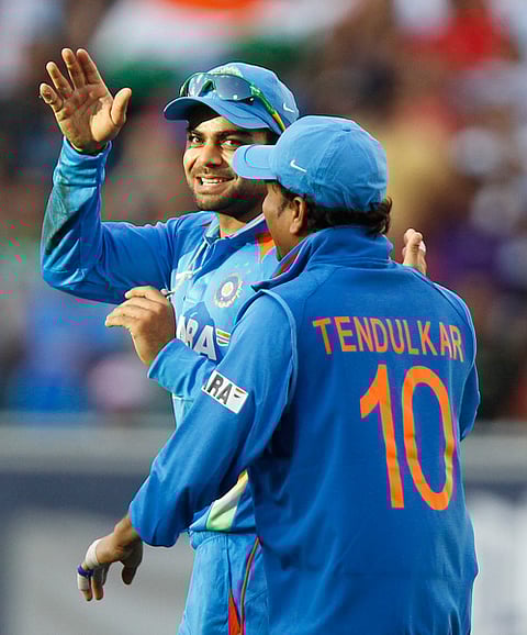 Kohli receives iconic No. 10 jersey as gift from Tendulkar: A special pre-match moment