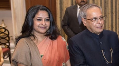 Sharmistha Mukherjee (L) - Daughter of former President Pranab Mukherjee (R)