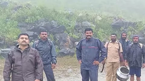 Kerala police team in the forest