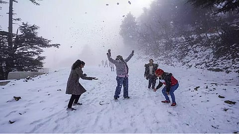 Shimla's Higher Reaches See Light Snowfall