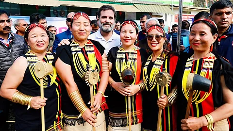 Congress leader Rahul Gandhi in Nagaland as part of Bhart Jodo Nyay Yatra.