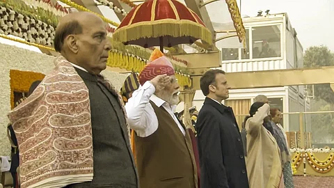 French President Macron during Republic day parade