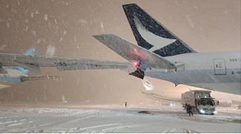 Korean Air Plane Collides with Parked Cathay Pacific Aircraft in Japan