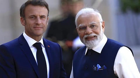 French President Emmanuel Macron and PM Narendra Modi