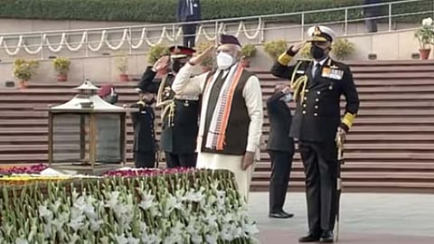 PM Modi pays tributes at National War Memorial
