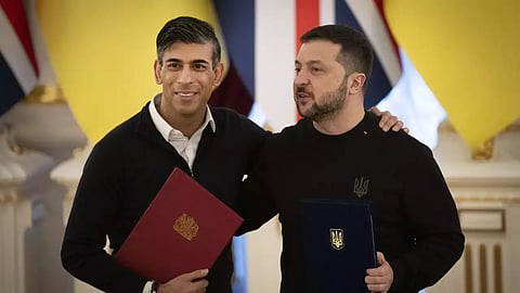 British PM Rishi Sunak and Ukraine President Volodymyr Zelenskyy