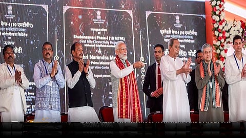 PM Narendra Modi lays the foundation stone