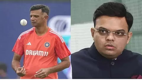 Rahul Dravid (L) Jay Shah (R)