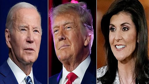 President Joe Biden, former President Donald Trump and Nikky Haley