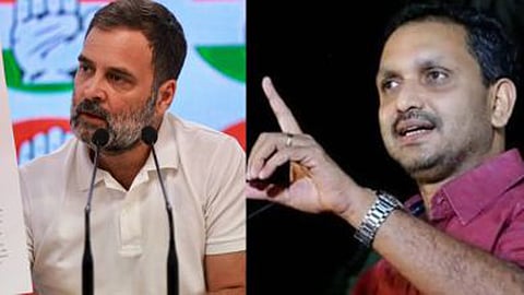 Rahul Gandhi (L) ,BJP Kerala state chief K Surendran (R)