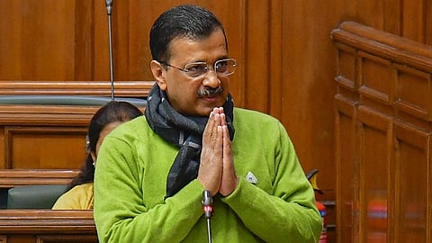 Delhi Chief Minister Arvind Kejriwal speaks in the Assembly.