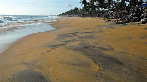 Sea withdrawal - the coast near Alappuzha, Kerala