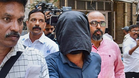 An accused who allegedly opened fire outside Bollywood actor Salman Khan's residence, being brought to Esplanade court, in Mumbai, Thursday, April 25, 2024.