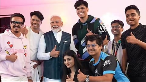 PM Narendra Modi with India's top video gamers
