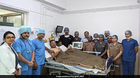 The injured personnel received medical attention promptly due to the dark night airlift