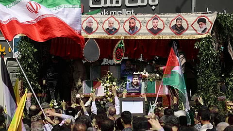 A demonstration against western strikes in Iran.